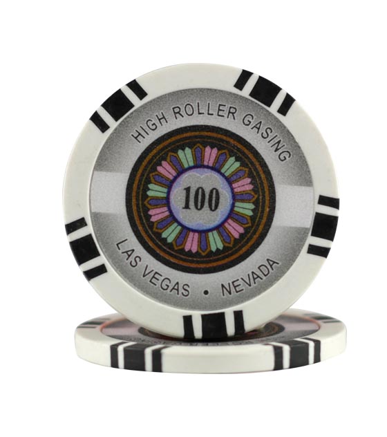 High Roller chip black (100), roll of 25